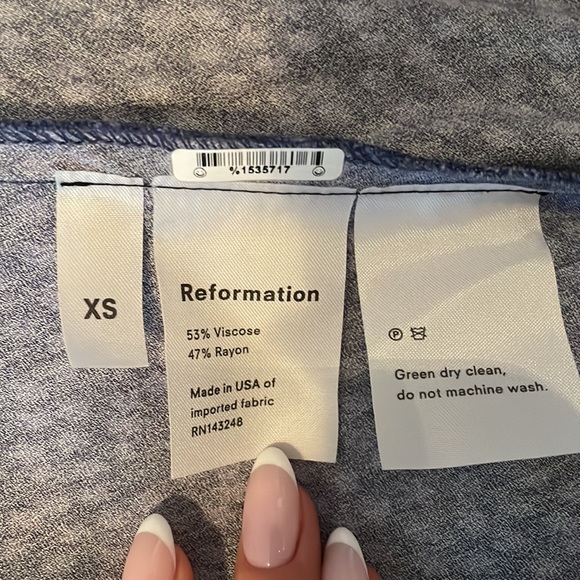 Reformation Blue Floral Print Wrap Maxi Dress Size XS - Picture 3 of 5